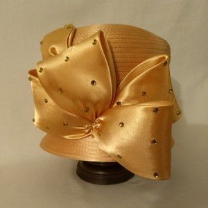 Adjustable Gold Church Lady Hat by Swan Hat NY